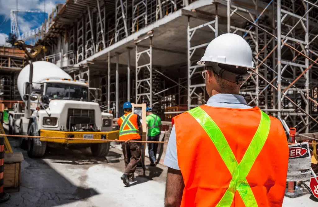 A worker at a construction site