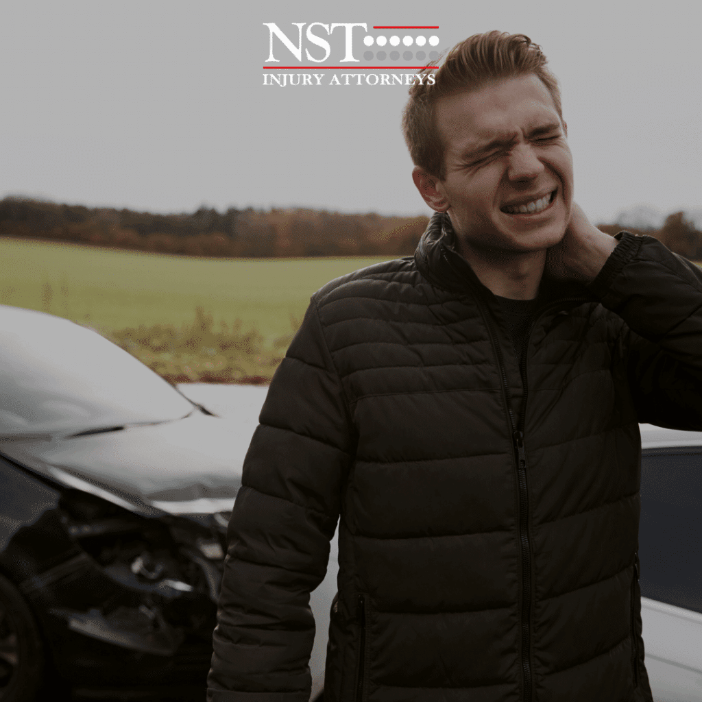 man with a neck injury from a car accident