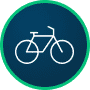A sketched bicycle-icon