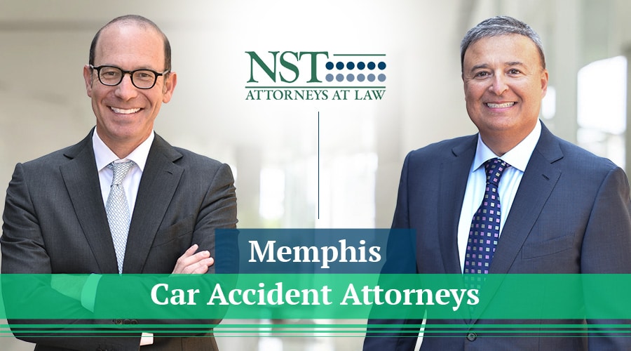 Photo of NST Law attorneys with text reading "Memphis Car Accident Attorneys"