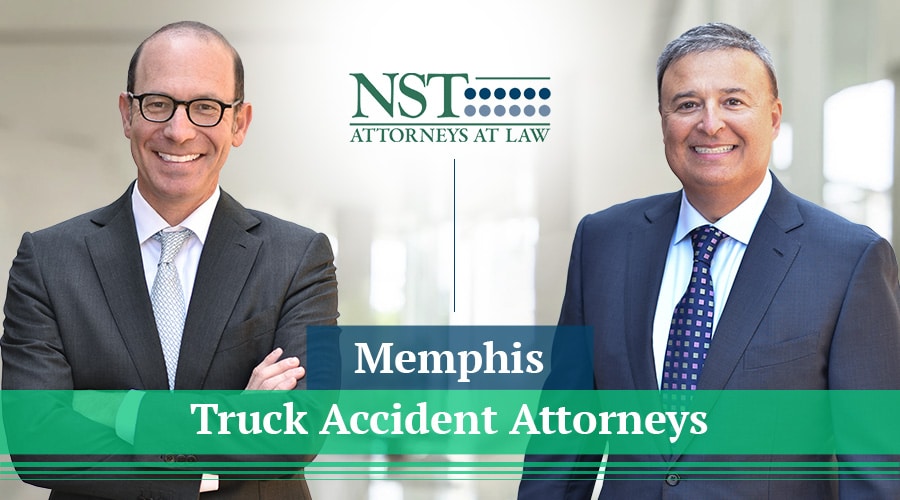 Photo of NST Law attorneys with text reading "Memphis Truck Accident Attorneys"