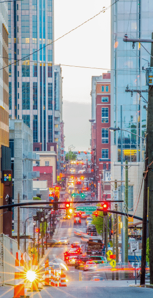 City street in the evening