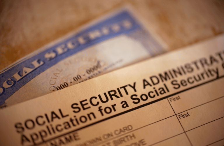 Photo of a social security disability application