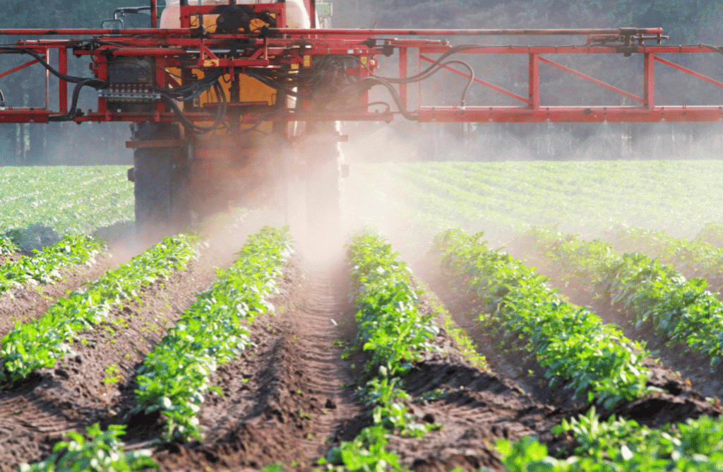 Photo of industrial use of the dangerous herbicide Roundup