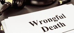 Wrongful Death report and gavel in a court